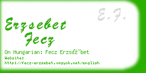 erzsebet fecz business card